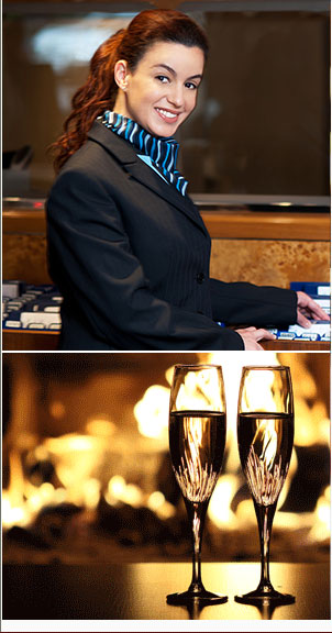 Hotel worker and Champagne at the Inn at Cherry Creek